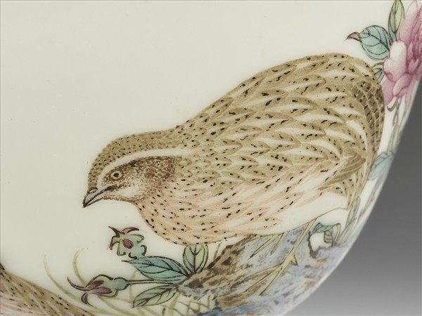 琺瑯彩月季雙安高足杯