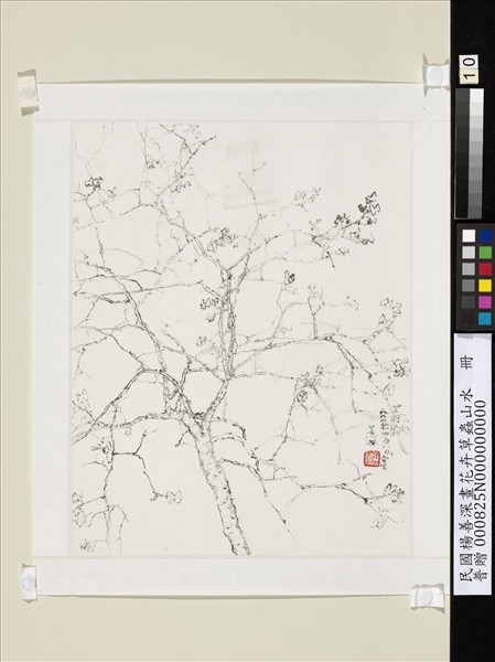 民國楊善深畫花卉草蟲山水　紫荊篠