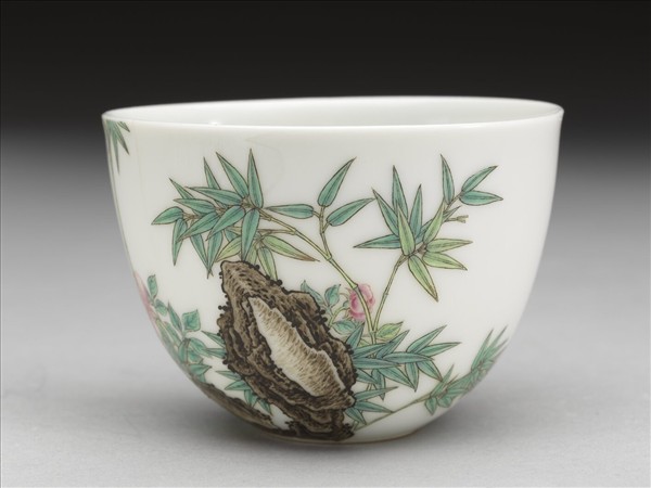 琺瑯彩綠竹詩意酒鍾