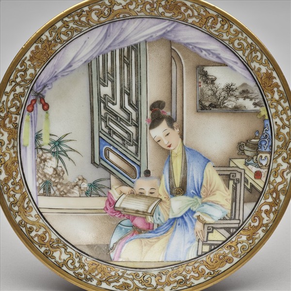 琺瑯彩課子圖碟