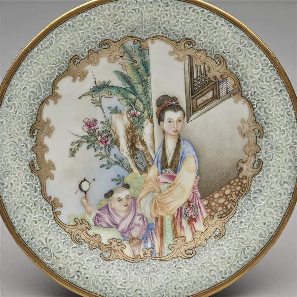 琺瑯彩課子圖碟