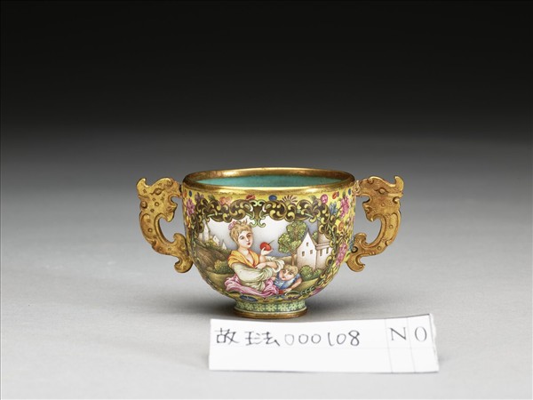 金胎西洋畫琺瑯杯