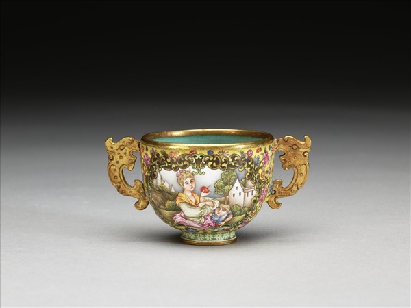 金胎西洋畫琺瑯杯