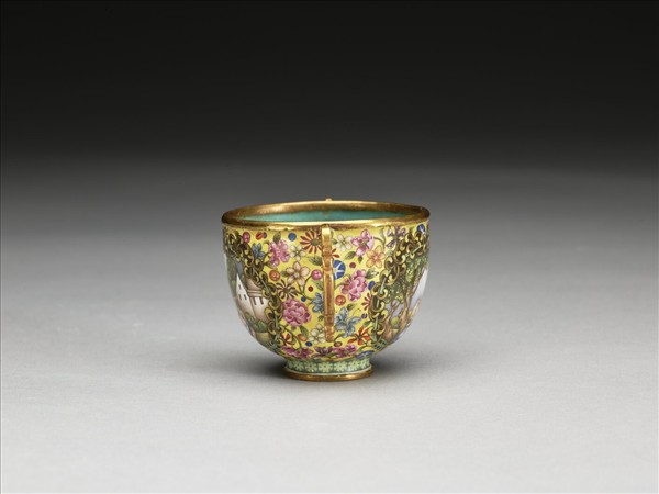 金胎西洋畫琺瑯杯