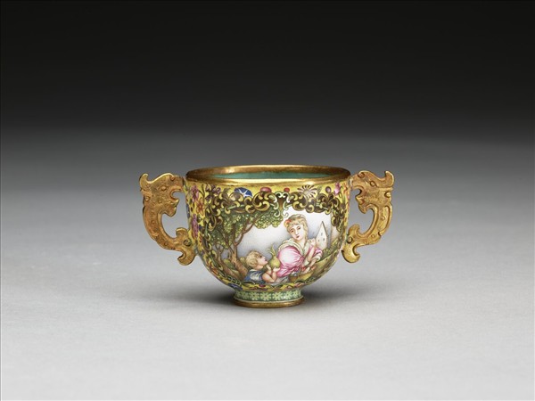 金胎西洋畫琺瑯杯