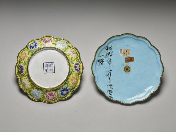 銅胎畫琺瑯西番花蓋盤