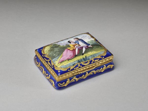 西洋銅胎畫琺瑯人物長方盒