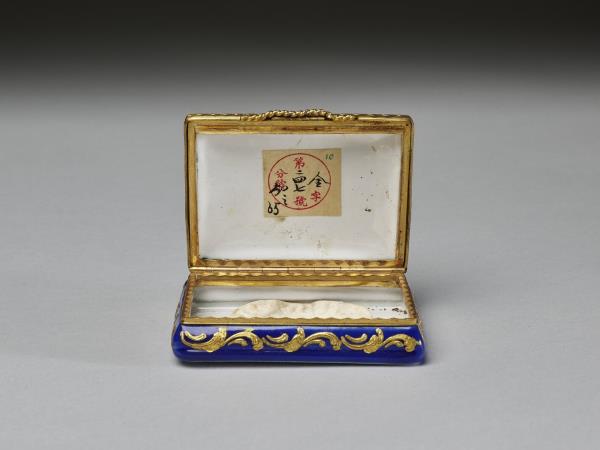 西洋銅胎畫琺瑯人物長方盒