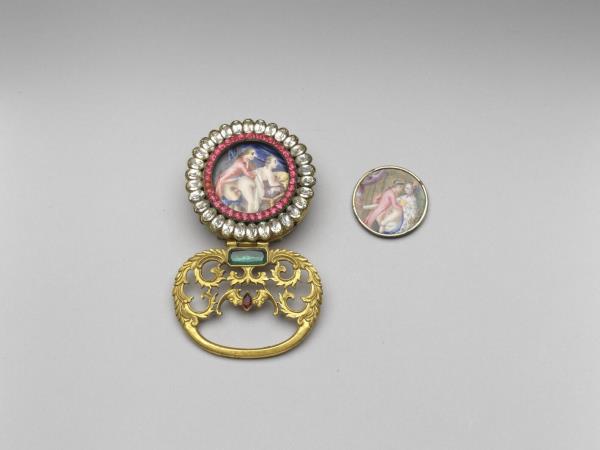 西洋銅鍍金鑲畫琺瑯人物帶頭