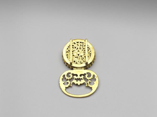 西洋銅鍍金鑲畫琺瑯人物帶頭