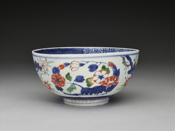 有田窯 青花五彩櫻花紋碗