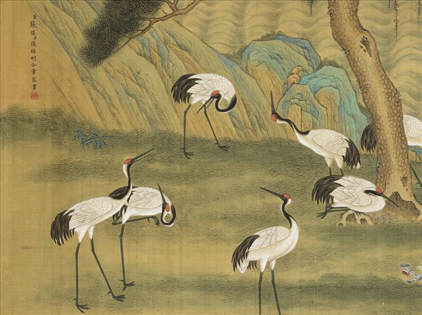 清張愷張維明松鶴圖　軸