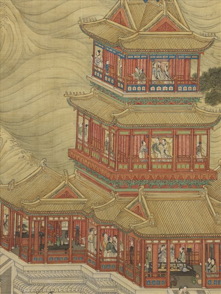 清金廷標畫仙山樓閣　軸