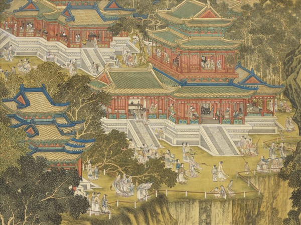 清金廷標畫仙山樓閣　軸