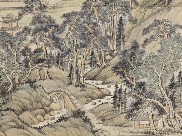 清錢維城棲霞全圖　軸