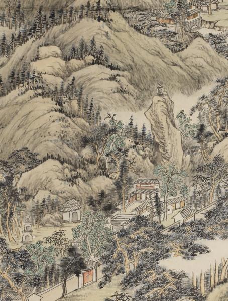 清錢維城棲霞全圖　軸