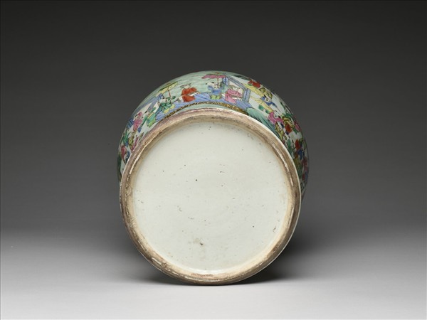 粉彩百子圖蓋罐