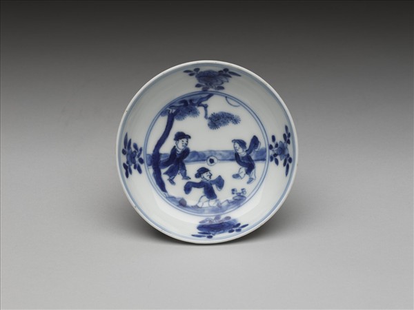青花嬰戲圖碟
