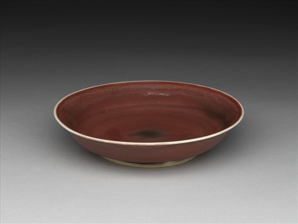 霽紅釉盤