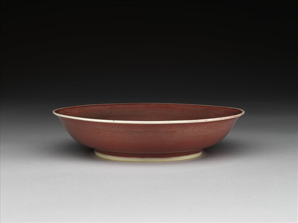 霽紅釉盤