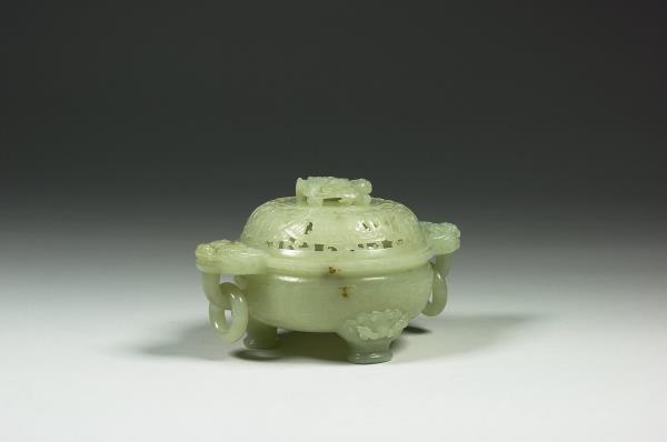 玉獸面雙耳活環爐