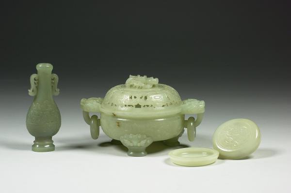 玉獸面雙耳活環爐