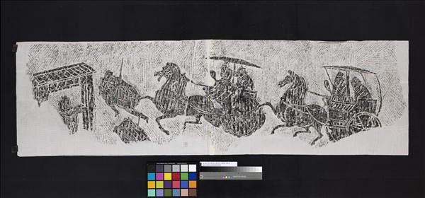 東漢四川新津石函車馬出行畫像石拓片