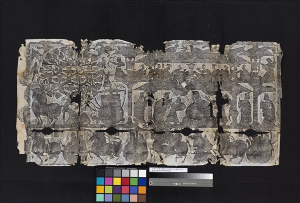 東漢山東嘉祥樓闕人物車騎出行畫像石拓片