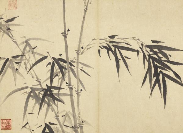 元吳鎮墨竹　冊　墨竹（九）