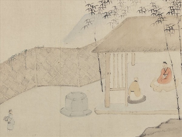 明文伯仁詩意圖　冊　高竹晚花