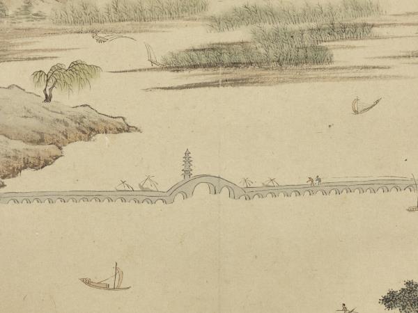 明錢穀白嶽遊圖　冊　寶帶橋