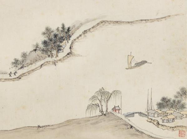 明錢穀紀行圖　冊　奣子鋪