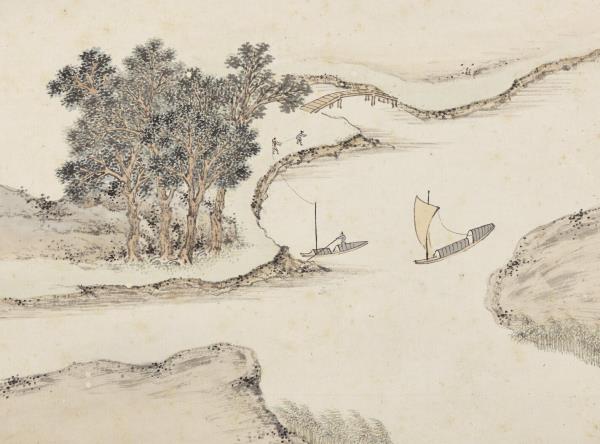 明錢穀紀行圖　冊　新洋港