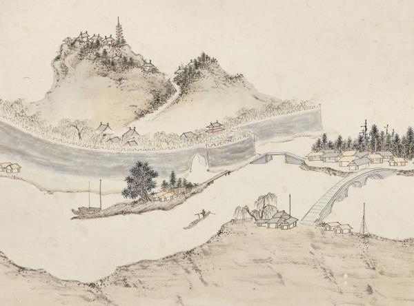 明錢穀紀行圖　冊　崑山