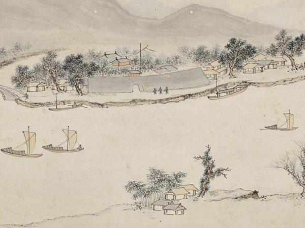 明錢穀紀行圖　冊　望亭