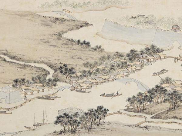 明錢穀紀行圖　冊　梁谿