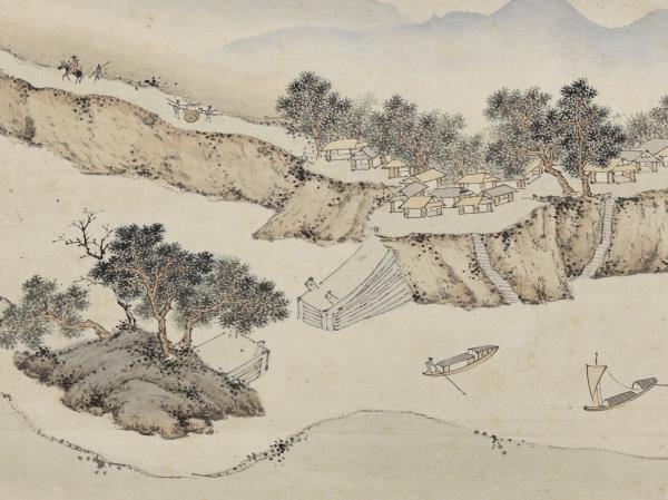 明錢穀紀行圖　冊　奔牛