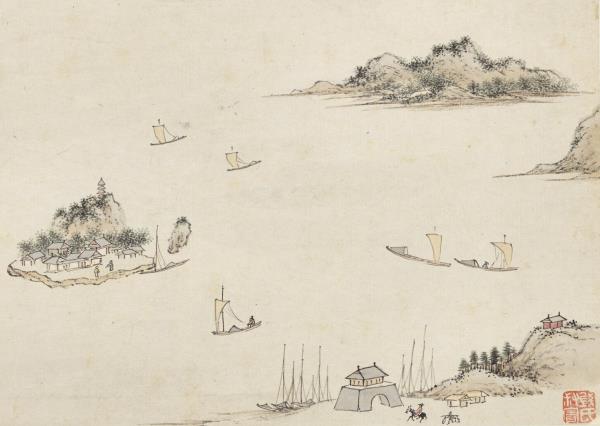 明錢穀紀行圖　冊　金焦