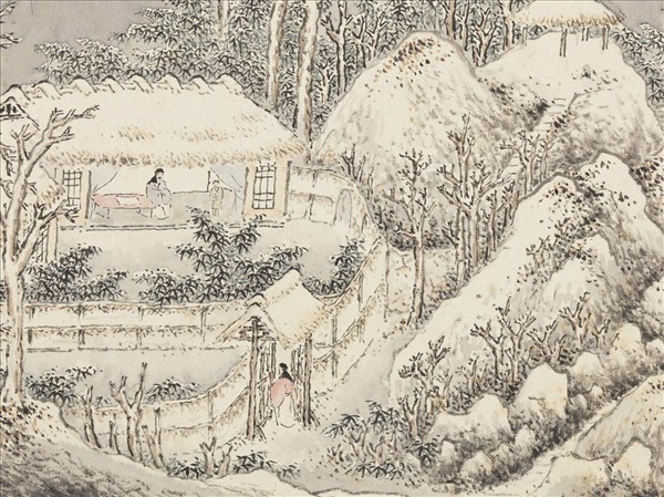 明沈士充畫郊園十二景　冊　雪齋