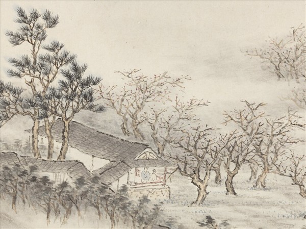 明沈士充畫郊園十二景　冊　霞外