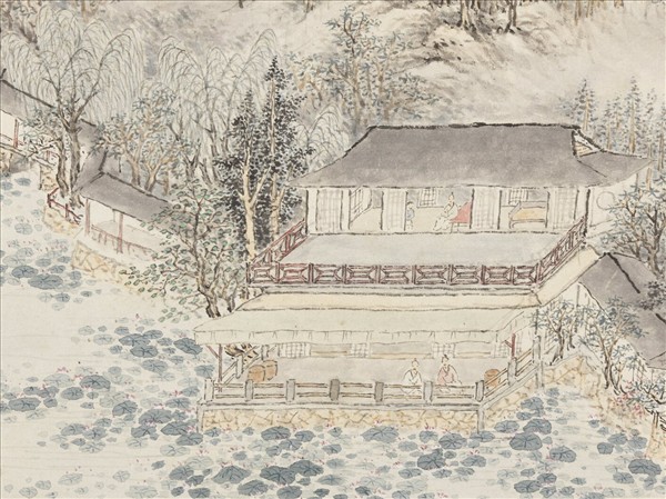 明沈士充畫郊園十二景　冊　晴綺樓