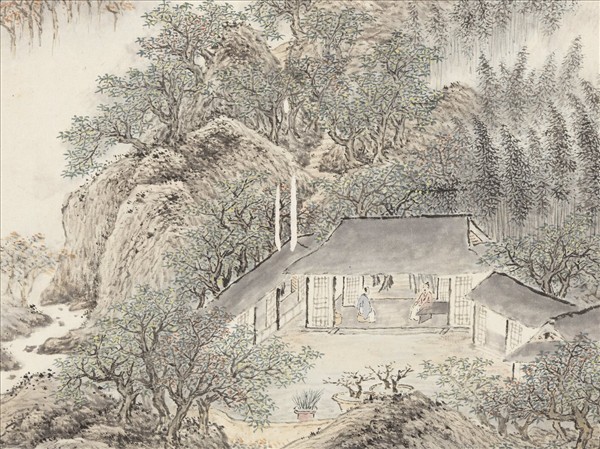 明沈士充畫郊園十二景　冊　掃花菴