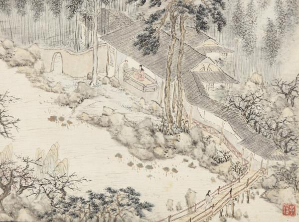 明沈士充畫郊園十二景　冊　涼心堂