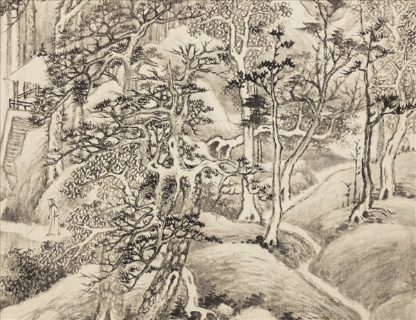 明董其昌山水　冊　空山獨行