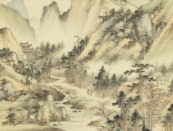 明陸遠摹古　冊　策杖尋幽