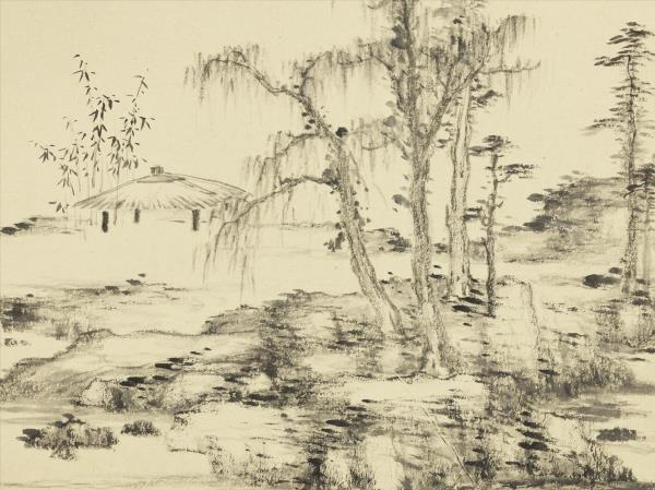 明陸遠摹古　冊　枯林亭子