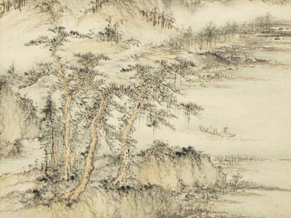 明陸遠摹古　冊　松下釣叟