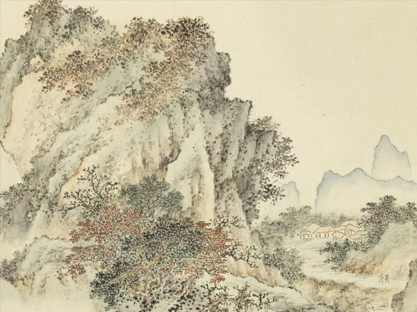 明陸遠摹古　冊　深山行旅