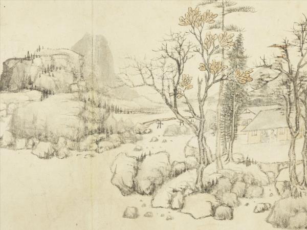 明程嘉燧山水　冊　臨湖築居