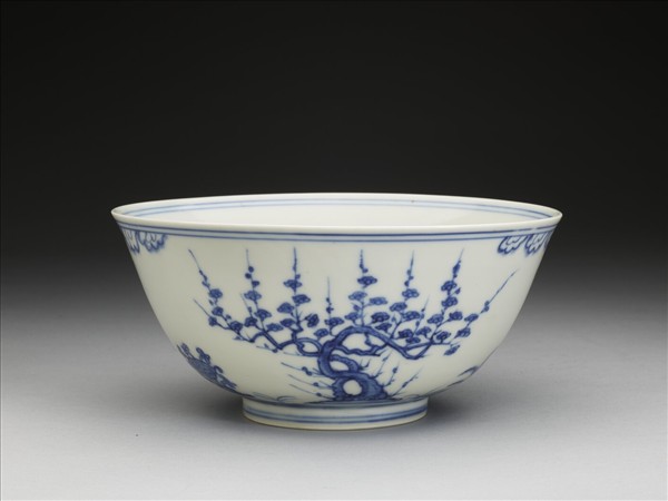 青花歲寒三友圖碗